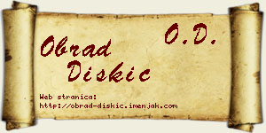 Obrad Diskić vizit kartica